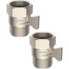 imageHibbent All Metal 2 Pack Shower Head Flow Control Valve G12 Brass Shutoff Valve with Metal Handle Lever Shut OFF Water Flow Control Regulator for Handheld Shower or Bidet Sprayer ChormeBrushed Nickel