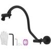 imageHibbent All Metal Upgraded 18 Shower Head Extension Arm with Flange Solid Brass Flexible Height ampamp Angle Adjustable Shower Arm Extender with Lock Joint Universal Connection ChromeMatte Black