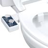imageHibbent Bidet Attachment for Toilet Toilet Seat Bidet Dual SelfCleaning and Retractable Nozzle Pressure Control NonElectric Attachment for Rear Washing and SanitizingCold Water Blue