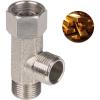 imageHibbent Bidet T Adapter Metal T Valve for Bidet38 x 38 x 38 3 Way Tee Connector Bidet Attachment for Toilet