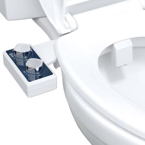 imageHibbent Bidet Attachment for Toilet Toilet Seat Bidet Dual SelfCleaning and Retractable Nozzle Pressure Control NonElectric Attachment for Rear Washing and SanitizingCold Water Blue