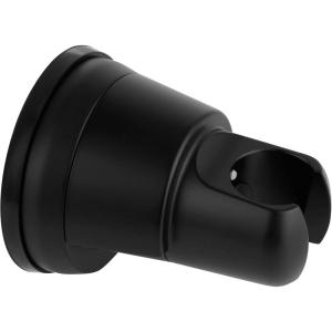imageHibbent Vacuum Suction Cup Shower Head Holder Removable Shower Head Bracket Height Adjustable Shower wand Holder ampamp Wall Mount ABS Plastic Suction Holder for Handheld Shower Head Chrome FinishMatte Black