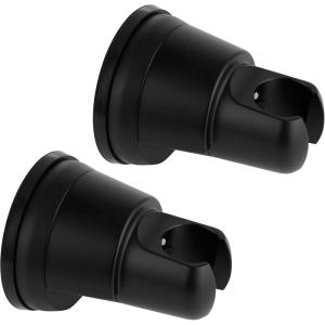 imageHibbent Vacuum Suction Cup Shower Head Holder Removable Shower Head Bracket Height Adjustable Shower wand Holder ampamp Wall Mount ABS Plastic Suction Holder for Handheld Shower Head Chrome FinishMatte Black Finish