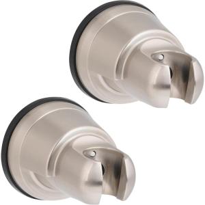 imageHibbent Vacuum Suction Cup Shower Head Holder Removable Shower Head Bracket Height Adjustable Shower wand Holder ampamp Wall Mount ABS Plastic Suction Holder for Handheld Shower Head Chrome FinishBrushed Nickel Finish