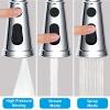 imageHibbent Kitchen Faucet Head Replacement with Pull Down Spray Head 3 Function Faucet Sprayer Nozzle  15 Adapters Compatible with Moen American Standard Delta Kohler  Brushed NickelChrome Finished