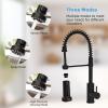 imageHibbent Stainless Steels Pull Down Kitchen Faucet Head Replacement 3 Function Sink Faucet Sprayer Head with 15 Adapters Compatible with Moen American Standard Delta Kohler Faucets ChromeOil Rubbed Bronze