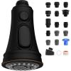 imageHibbent Kitchen Faucet Head Replacement with Pull Down Spray Head 3 Function Faucet Sprayer Nozzle  15 Adapters Compatible with Moen American Standard Delta Kohler  Brushed NickelOil Rubbed Bronze