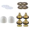 imageHibbent Toilet Floor Bolts and Caps Set Universal Toilet Bowl to Floor Bolts Solid Brass Including 2 Brass Bolts 4 Bolt Caps with NutsWashers Toilet Bolts Heavy Duty Bolts Closet Bolt Set