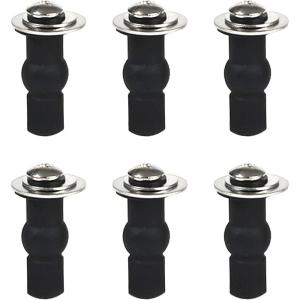 imageHibbent 6 Pack Universal Toilet Seat Hinges Screw Blind Hole fixings Expanding Rubber Top Fix Nuts Screws for Top Mounting Toilet Seat Hinges3 Pairs with One Expandable Ball6 Pack