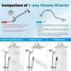 imageHibbent All Metal High Pressure 10 Rainfall Shower Head Showerhead Combo with 4mode Handheld Spray 12 Adjustable Extension Arm Extension Bar Easy Reach Holder 71 Hose ChromeBrushed Nickel