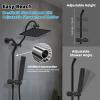 imageHibbent All Metal High Pressure 10 Rainfall Shower Head Showerhead Combo with 4mode Handheld Spray 12 Adjustable Extension Arm Extension Bar Easy Reach Holder 71 Hose ChromeMatte Black