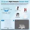 imageHibbent All Metal High Pressure 10 Rainfall Shower Head Showerhead Combo with 4mode Handheld Spray 12 Adjustable Extension Arm Extension Bar Easy Reach Holder 71 Hose ChromeChrome
