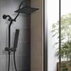 imageHibbent All Metal High Pressure 10 Rainfall Shower Head Showerhead Combo with 4mode Handheld Spray 12 Adjustable Extension Arm Extension Bar Easy Reach Holder 71 Hose ChromeMatte Black