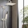 imageHibbent All Metal High Pressure 10 Rainfall Shower Head Showerhead Combo with 4mode Handheld Spray 12 Adjustable Extension Arm Extension Bar Easy Reach Holder 71 Hose ChromeBrushed Nickel