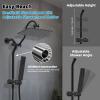 imageHibbent All Metal High Pressure 10 Rainfall Shower Head Showerhead Combo with 4mode Handheld Spray 12 Adjustable Extension Arm Extension Bar Easy Reach Holder 71 Hose ChromeMatte Black