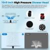 imageHibbent All Metal High Pressure 10 Rainfall Shower Head Showerhead Combo with 4mode Handheld Spray 12 Adjustable Extension Arm Extension Bar Easy Reach Holder 71 Hose ChromeMatte Black