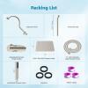 imageHibbent All Metal High Pressure 10 Rainfall Shower Head Showerhead Combo with 4mode Handheld Spray 12 Adjustable Extension Arm Extension Bar Easy Reach Holder 71 Hose ChromeBrushed Nickel