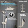 imageHibbent All Metal High Pressure 10 Rainfall Shower Head Showerhead Combo with 4mode Handheld Spray 12 Adjustable Extension Arm Extension Bar Easy Reach Holder 71 Hose ChromeBrushed Nickel