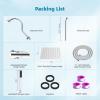 imageHibbent All Metal High Pressure 10 Rainfall Shower Head Showerhead Combo with 4mode Handheld Spray 12 Adjustable Extension Arm Extension Bar Easy Reach Holder 71 Hose ChromeChrome