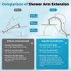 imageHibbent All Metal High Pressure 10 Rainfall Shower Head Showerhead Combo with 4mode Handheld Spray 12 Adjustable Extension Arm Extension Bar Easy Reach Holder 71 Hose ChromeBrushed Nickel