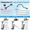 imageHibbent All Metal High Pressure 10 Rainfall Shower Head Showerhead Combo with 4mode Handheld Spray 12 Adjustable Extension Arm Extension Bar Easy Reach Holder 71 Hose ChromeMatte Black