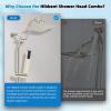 imageHibbent All Metal High Pressure 10 Rainfall Shower Head Showerhead Combo with 4mode Handheld Spray 12 Adjustable Extension Arm Extension Bar Easy Reach Holder 71 Hose ChromeBrushed Nickel
