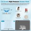 imageHibbent All Metal High Pressure 10 Rainfall Shower Head Showerhead Combo with 4mode Handheld Spray 12 Adjustable Extension Arm Extension Bar Easy Reach Holder 71 Hose ChromeBrushed Nickel