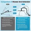 imageHibbent All Metal High Pressure 10 Rainfall Shower Head Showerhead Combo with 4mode Handheld Spray 12 Adjustable Extension Arm Extension Bar Easy Reach Holder 71 Hose ChromeMatte Black