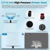 imageHibbent All Metal High Pressure 10 Rainfall Shower Head Showerhead Combo with 4mode Handheld Spray 12 Adjustable Extension Arm Extension Bar Easy Reach Holder 71 Hose ChromeMatte Black