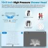 imageHibbent All Metal High Pressure 10 Rainfall Shower Head Showerhead Combo with 4mode Handheld Spray 12 Adjustable Extension Arm Extension Bar Easy Reach Holder 71 Hose ChromeChrome