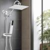 imageHibbent All Metal High Pressure 10 Rainfall Shower Head Showerhead Combo with 4mode Handheld Spray 12 Adjustable Extension Arm Extension Bar Easy Reach Holder 71 Hose ChromeChrome