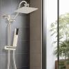 imageHibbent All Metal High Pressure 10 Rainfall Shower Head Showerhead Combo with 4mode Handheld Spray 12 Adjustable Extension Arm Extension Bar Easy Reach Holder 71 Hose ChromeBrushed Nickel