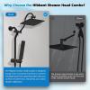 imageHibbent All Metal High Pressure 10 Rainfall Shower Head Showerhead Combo with 4mode Handheld Spray 12 Adjustable Extension Arm Extension Bar Easy Reach Holder 71 Hose ChromeMatte Black