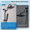 imageHibbent All Metal High Pressure 10 Rainfall Shower Head Showerhead Combo with 4mode Handheld Spray 12 Adjustable Extension Arm Extension Bar Easy Reach Holder 71 Hose ChromeOil Rubbed Bronze
