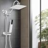 imageHibbent All Metal High Pressure 10 Rainfall Shower Head Showerhead Combo with 4mode Handheld Spray 12 Adjustable Extension Arm Extension Bar Easy Reach Holder 71 Hose ChromeChrome