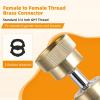 imageHibbent Garden Hose Adapter 34 Inch Swivel Brass Garden Hose Protector Dual Rotation Female to Female Brass Connector with Extra 2 WashersFemale Garden Hose Adapter