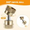 imageHibbent Garden Hose Adapter 34 Inch Swivel Brass Garden Hose Protector Dual Rotation Female to Female Brass Connector with Extra 2 WashersFemale Garden Hose Adapter