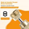 imageHibbent Garden Hose Adapter 34 Inch Swivel Brass Garden Hose Protector Dual Rotation Female to Female Brass Connector with Extra 2 WashersFemale and Male Garden Hose Adapter