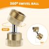 imageHibbent Garden Hose Adapter 34 Inch Swivel Brass Garden Hose Protector Dual Rotation Female to Female Brass Connector with Extra 2 WashersFemale and Male Garden Hose Adapter