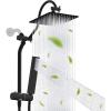 imageHibbent All Metal High Pressure 10 Rainfall Shower Head Showerhead Combo with 4mode Handheld Spray 12 Adjustable Extension Arm Extension Bar Easy Reach Holder 71 Hose ChromeMatte Black