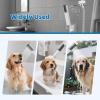 imageHibbent All Metal Dog Sprayer Attachment Set Stainless Steel Pet Shower Sprayer for Dog Washing and Bathing 4 Sprays Handheld Showerhead with Pause Mode Brass Shower Arm Diverter Valve 119quot HoseChrome