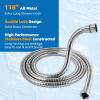 imageHibbent All Metal Dog Sprayer Attachment Set Stainless Steel Pet Shower Sprayer for Dog Washing and Bathing 4 Sprays Handheld Showerhead with Pause Mode Brass Shower Arm Diverter Valve 119quot HoseChrome