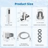 imageHibbent All Metal Dog Sprayer Attachment Set Stainless Steel Pet Shower Sprayer for Dog Washing and Bathing 4 Sprays Handheld Showerhead with Pause Mode Brass Shower Arm Diverter Valve 119quot HoseChrome