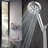imageHibbent High Pressure 10mode Shower Head Handheld Showerhead with Adjustable Brass Joint Shower Holder 71quot Stainless Steel Hose Anticlog Nozzles Builtin Power Wash to Clean Tub ampamp Pets ChromeChrome