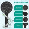imageHibbent High Pressure 10mode Shower Head Handheld Showerhead with Adjustable Brass Joint Shower Holder 71quot Stainless Steel Hose Anticlog Nozzles Builtin Power Wash to Clean Tub ampamp Pets ChromeMatte Black
