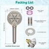 imageHibbent High Pressure 10mode Shower Head Handheld Showerhead with Adjustable Brass Joint Shower Holder 71quot Stainless Steel Hose Anticlog Nozzles Builtin Power Wash to Clean Tub ampamp Pets ChromeBrushed Nickel