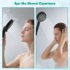 imageHibbent High Pressure 10mode Shower Head Handheld Showerhead with Adjustable Brass Joint Shower Holder 71quot Stainless Steel Hose Anticlog Nozzles Builtin Power Wash to Clean Tub ampamp Pets ChromeMatte Black