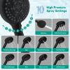 imageHibbent High Pressure 10mode Shower Head Handheld Showerhead with Adjustable Brass Joint Shower Holder 71quot Stainless Steel Hose Anticlog Nozzles Builtin Power Wash to Clean Tub ampamp Pets ChromeMatte Black