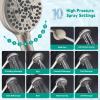 imageHibbent High Pressure 10mode Shower Head Handheld Showerhead with Adjustable Brass Joint Shower Holder 71quot Stainless Steel Hose Anticlog Nozzles Builtin Power Wash to Clean Tub ampamp Pets ChromeBrushed Nickel