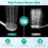imageHibbent High Pressure 10mode Shower Head Handheld Showerhead with Adjustable Brass Joint Shower Holder 71quot Stainless Steel Hose Anticlog Nozzles Builtin Power Wash to Clean Tub ampamp Pets ChromeBrushed Nickel